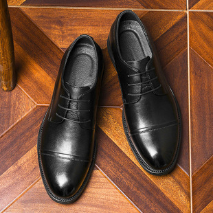 Professional Men's Shoes Three-joint Leather Shoes Business Elegant Gentleman Shoes Lace-up Simple Derby Leather Wedding Shoes