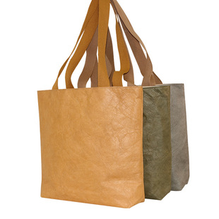 In stock wholesale DuPont paper handbag large capacity waterproof Kraft paper bag gift exhibition washable DuPont paper bag