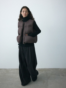 [Daihe] Winter New Casual Crewneck Ultra Light Gallpless RDS Traceable Bread Down Vest Female H7069