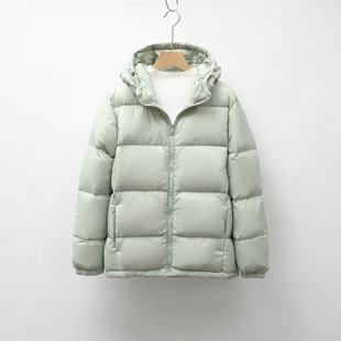 Pinghu Down Jacket New GB 90 Velvet Women's Winter Hooded Windproof Casual All-match Bread Clothing Cold-proof Outer