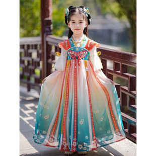 2024 Baby New Baby Детское платье для девочек Hanfu Древний стиль супер фея Tang платье для женщин в китайском стиле