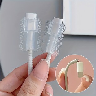 Suitable for Apple 15ins Charger Protective Cover 20W Winding Cover Anti-breaking Three-layer Wave Overlay Transparent Wire Bite