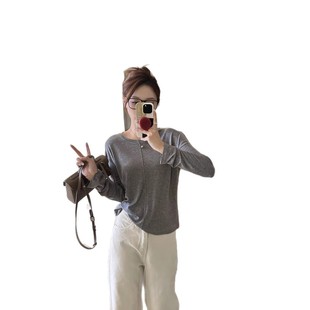 Merino Tencel Wool Base Shirt 25 Years Spring and Summer New Loose Slimming Women's Crewneck Lyocell Top 0718