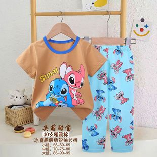 Pajamas детский набор с короткими рукавами летняя новая детская футболка шорты для мальчиков одежда для девочек летняя детская одежда