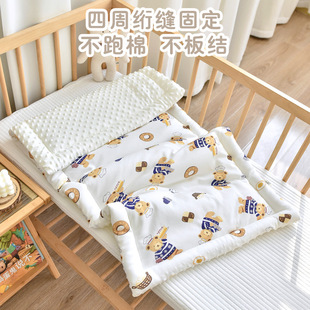 Newborn pure cotton cartoon printed mattress baby soothing bean pad kindergarten children stitching bed mattress