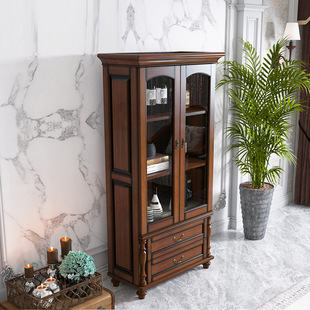 IL American European Living Room Bathroom Side Cabinet Narrow Side Cabinet Toilet Toilet Solid Wood Toilet Storage Cabinet Waterproof High