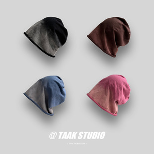 Japanese-style Pink Gradient Headgear Women's Summer Thin Korean-style All-match Letter Cold Hat White Plain Pile Hat