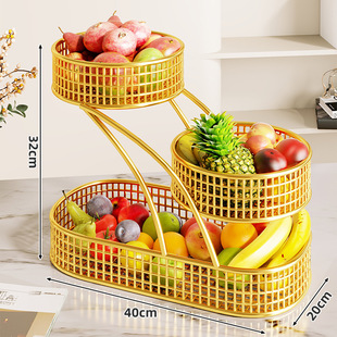 Fruit Tray Light Luxury Living Room Coffee Table Candy Tray Household High-end 2025 Snacks Dried Fruit Storage Box Basket Multi-layer Fruit Basket