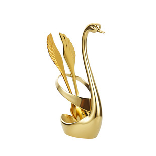 304 Stainless Steel Wings Spoon Fork Creative Tremella Bird's Nest Dessert Spoon Fruit Fork Cygnus Combination Tableware suit