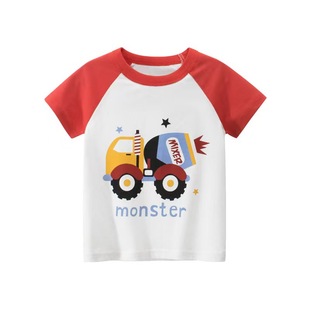 Summer children's clothing wholesale children's long sleeve T-shirt boys cotton bottoming shirt baby clothes dinosaur pattern ins