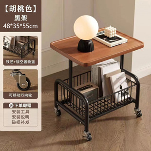 Living room movable small coffee table with wheels small table wholesale shelf household side table antique simple tea table