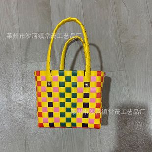 Овощная корзина плетеная соломенная сумка новый INS ветер пастораль купить овощную корзину женская сумка плетеная сумка цвет