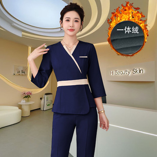 Thickened Beautician Work Clothes Autumn and Winter suit Chinese Medicine Health Center Health Recovery Physiotherapist Maternal and Infant Care Work Clothes