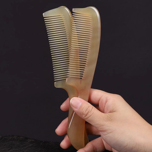 Comb Women's Long Hair Teeth Natural Horn Comb Household Large Corner Comb Authentic Anti-static Gift Engraving LOGO
