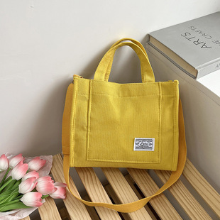 Popular corduroy women's bag 2023 new handbag Korean style fashion simple corduroy shoulder crossbody small square bag fashion