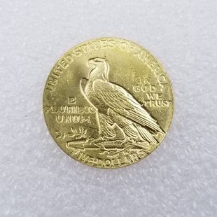 Antique Crafts 1908, American Indian Half Eagle 5 Foreign Silver Dollar #4416