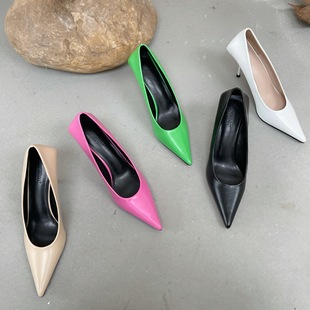2024 early spring European and American ins pointed stile high heel candy shoes height 9CM