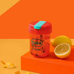 Mini Cup with straw ins style cute water cup high-looking girl Summer small portable transparent plastic cup
