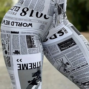 Hot push Europe and the United States cross-border bottoming sports tire printing slimming yoga pants sports pants fitness