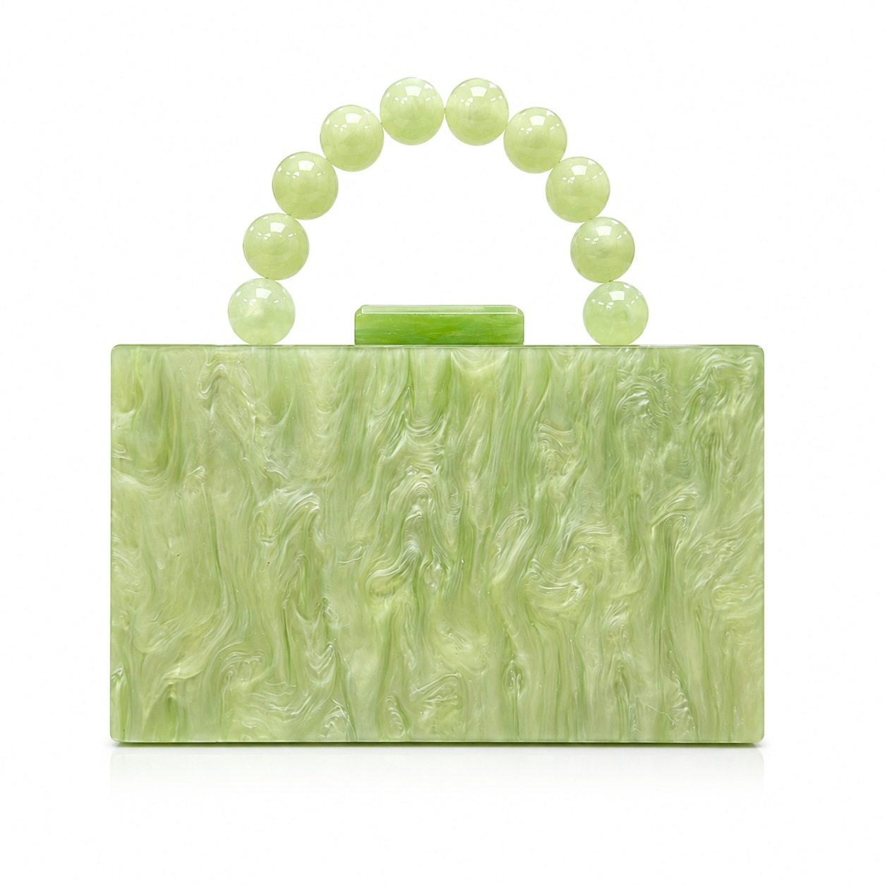 Stylish and elegant new women's pearlescent acrylic evening bag, beaded wristlet, wedding dress bag.