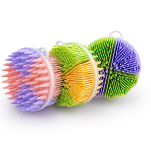 Cross-border New Double-sided Silicone Bath Brush Soft Silicone Bath Brush Household Cleaning Massage Brush Shampoo Brush
