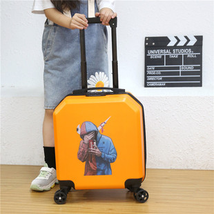 Gift luggage children's universal wheel trolley case 18 inch frosted mute baby suitcase foreign trade printable