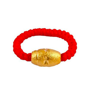 Sand gold Frosted Lucky beads red rope ring 5*8 lucky beads hand-woven red rope ring wholesale
