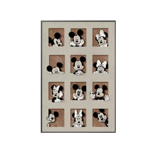 Mickey living room decorative painting modern minimalist Mickey Mouse sofa background wall painting cartoon floor painting porch mural