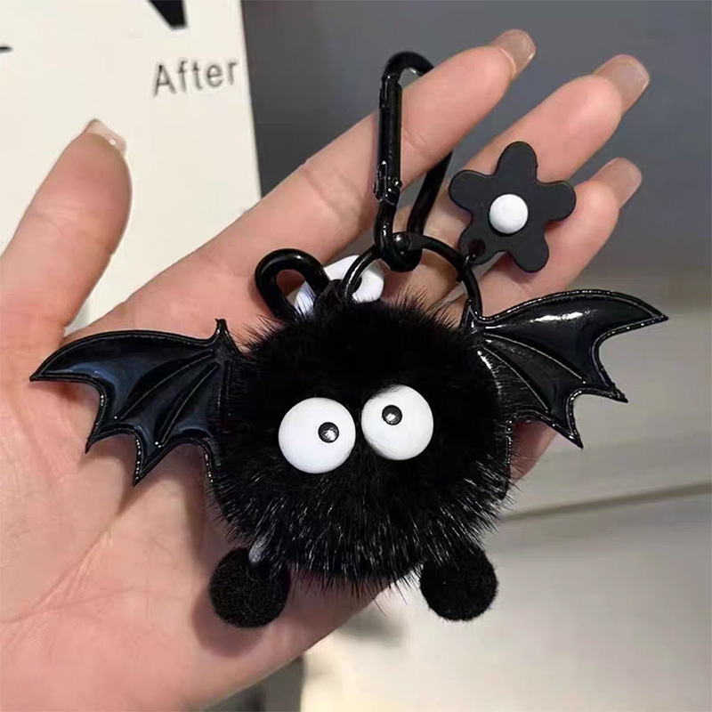Stuffed Halloween Little Devil Keychain Little Bat Couple Student Bag Backpack Pendant Doll Car Ornament