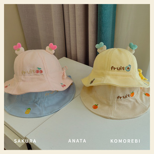 Baby hat spring and autumn thin cute fisherman hat baby hat newborn infant sun protection basin hat