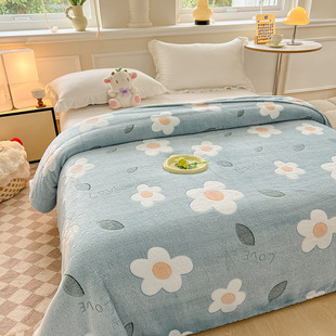 Domestic foreign trade cross-border 2024 new 200 grams of snow velvet multi-functional curling blanket dormitory wholesale bed sheets