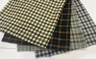 Ready Supply of Woolen Velvet Small Plaid Clothing/shoes and Hats/bag Fabric Shaoxing Fabric