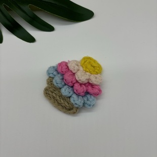 Hand-cranked embroidered wool applique ice cream corsage coat sweater decorative hat three-dimensional flower foreign trade clothing accessories