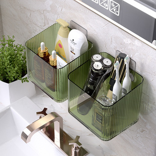 Cai Guang Storage Rack Bathroom Washstand Cosmetic Toothbrush Finishing Storage Kitchen Wall-mounted Punch-free Storage Box