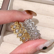 TikTok Seiko Antique Pigeon Egg Ring Women's Light Luxury Elegant High-grade Color-free Open Ring
