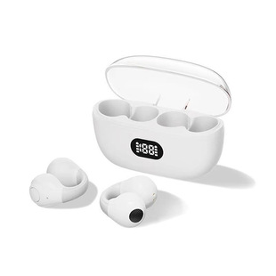 The new ear-clip Bluetooth headset air conduction noise reduction does not enter the ear clip earrings sports digital display headphones long wear no pain