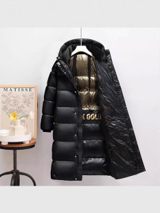 Light Luxury High-end Black Gold Long Couple Down White Duck Down Jacket Winter New Windproof Warm Thickened Short