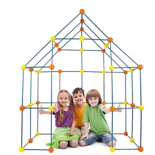 Three-dimensional large tent assembling building blocks children's educational toys building castle tent assembling plastic building blocks suit