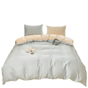 Class a mother and infant grade 60 pure cotton four-piece set ins wind cotton bed four-piece set solid color Nantong home textile spring and autumn