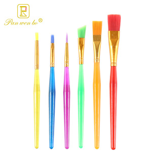 Cross-border children's candy color 6-piece brush painting pigment Pen art painting graffiti oil brush suit wholesale
