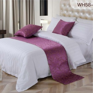 Factory spot supply monochrome flannel cotton and linen bed flag hotel room bedding bed towel