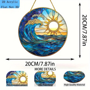 Cross-border Acrylic Disc Scenery Home Crafts Living Room Decorations Wall Pendant Pendant Dress-up Jewelry