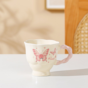 Creative Purple Bow Breakfast Cup Office Gift Coffee Cup High Color Value Girls Internet Celebrous Drinking Mug