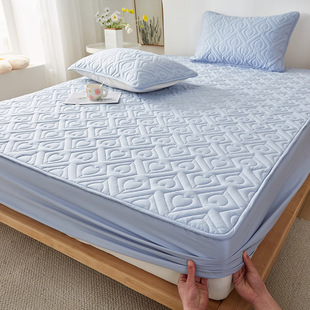 Class A 100 cotton pure cotton bed hat single piece quilted all-wrapped bedspread mattress protector anti-slip dustproof bed cover