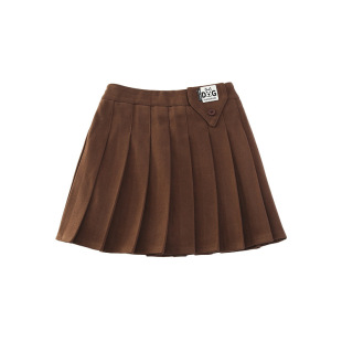 Girls' pleated skirt woolen autumn and winter 2023 new western style children's net red brown skirt fashionable all-match skirt