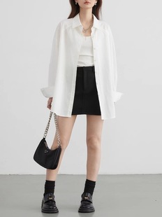 CHICVEN "Perceive Self" Spring New Casual Lapel Tencel Shirt Stacked Loose Mid-length Shirt