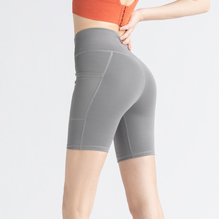 Sports Tight Pants Women's Summer Mesh Side Pocket Shorts Shorts Riding Fitness Running Yoga Pants