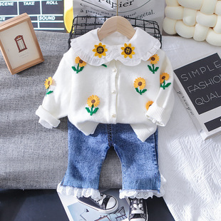 Girls' Spring and Autumn Suit 2023 New Style Small and Medium-sized Children's Internet Celebrity Girl's Western Style Korean Style Children's Leisure Sports Two-piece Suit