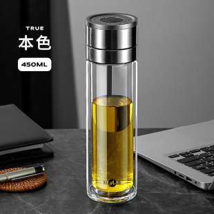One-button open lid new tea separation bubble cup double glass car quick open cup office men's cup