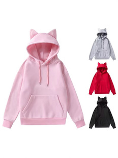 Amazon New Long Sleeve Sweater Tile Women Cat Ear Design Hooded Fleece AliExpress Sweater Hoodie